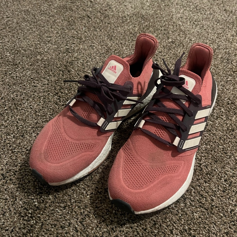 Pink purple and white adidas